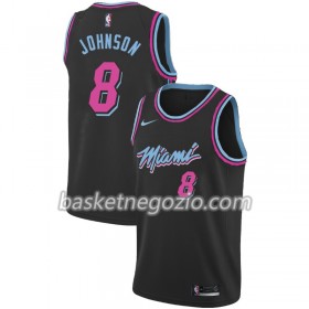 Canotte Uomo Miami Heat Tyler Johnson 8 2018-19 Nike City Edition Nero Swingman